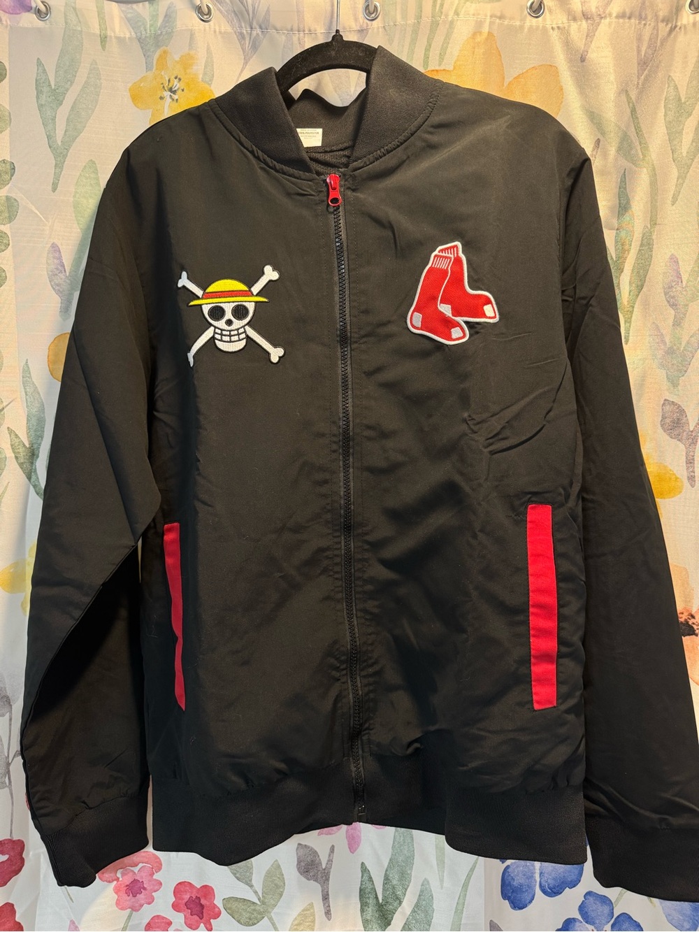 2026 Boston Red Sox One Piece Luffy Satin Bomber Jacket Medium 5/12/2026
